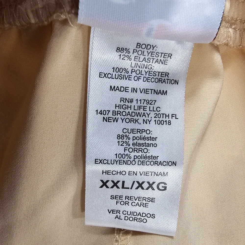 Champion Cargo Shorts Men XXL Tan Elastic Drawstring Athletic Utility Pockets